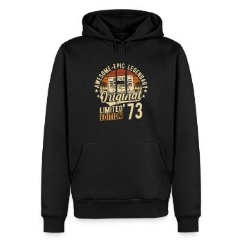 Iconique 1973 - Cadeau intemporel ! - Sweat à capuche Premium bio Homme - noir - Devant - Nico (187cm)