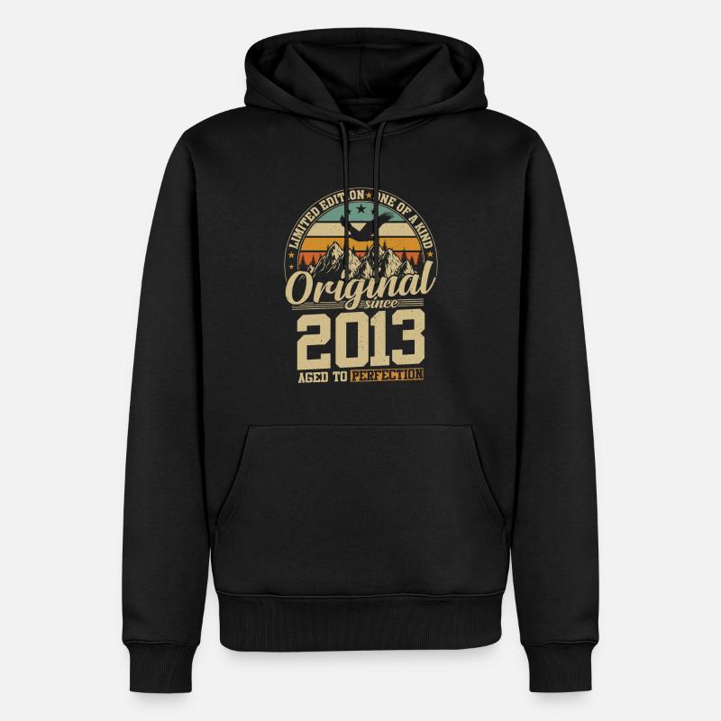Millésime 2013 - Joie d’anniversaire - Sweat à capuche Premium bio Homme - noir