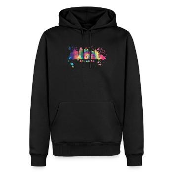 Atlantans Skyline Atlanta - Sweat à capuche Premium bio Homme - noir - Devant - Nico (187cm)