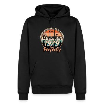 Dezember 1979 Geburtstag 1979 Legenden Dezember - Männer Premium Bio Hoodie - Schwarz - Vorne - Nico (187cm)