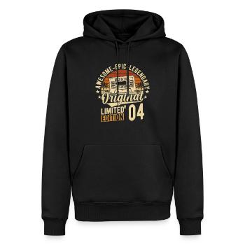 Élégant 2004 Vintage anniversaire Shir - Sweat à capuche Premium bio Homme - noir - Devant - Nico (187cm)