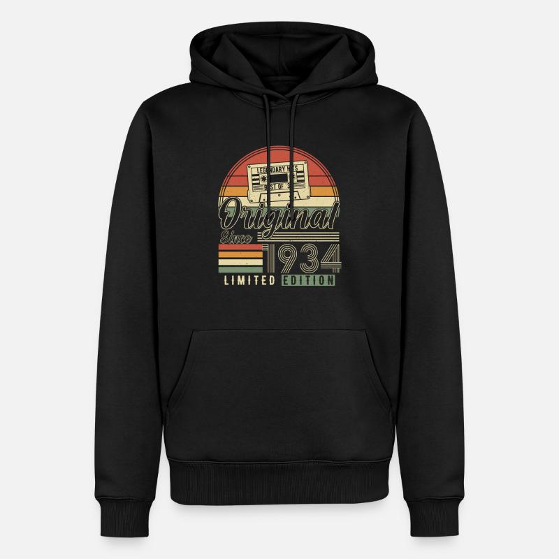 1934 - Légende éternelle - Sweat à capuche Premium bio Homme - noir