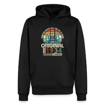 Birthday Vintage 1934 Retro - Men’s Premium Organic Hoodie - black - Front - Nico (187cm)