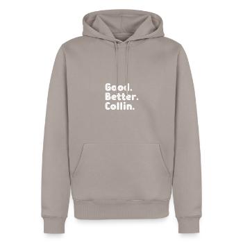 Good better Collin - Männer Premium Bio Hoodie - Taupe - Vorne - Nico (187cm)