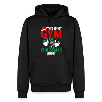 Das Ist Mein Fitnessstudio Und Mein Weihnachts - Männer Premium Bio Hoodie - Schwarz - Vorne - Nico (187cm)