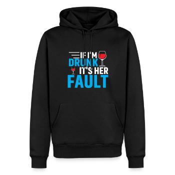 Si je suis saoul, c’est de ta faute - Sweat à capuche Premium bio Homme - noir - Devant - Nico (187cm)