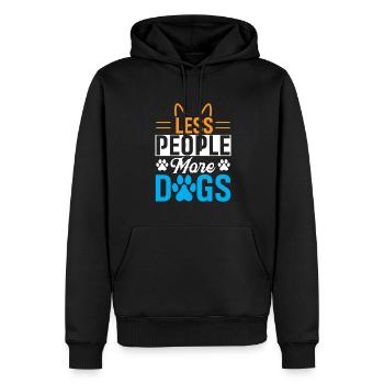 Moins de monde, plus de chiens - Sweat à capuche Premium bio Homme - noir - Devant - Nico (187cm)