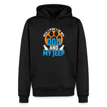 Tout ce dont j’ai besoin, c’est de mon chien et de mon VUS - Sweat à capuche Premium bio Homme - noir - Devant - Nico (187cm)