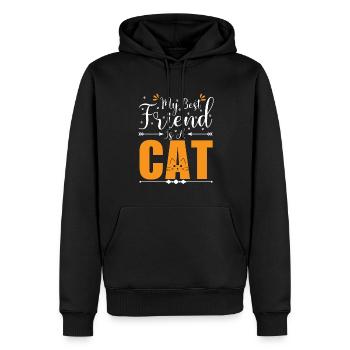 Mein Bester Freund Ist Eine Katze - Männer Premium Bio Hoodie - Schwarz - Vorne - Nico (187cm)
