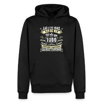 35th Birthday Vintage 1989 - Men’s Premium Organic Hoodie - black - Front - Nico (187cm)