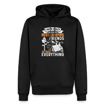 J’ai un camping fou, fantastique et meilleur - Sweat à capuche Premium bio Homme - noir - Devant - Nico (187cm)