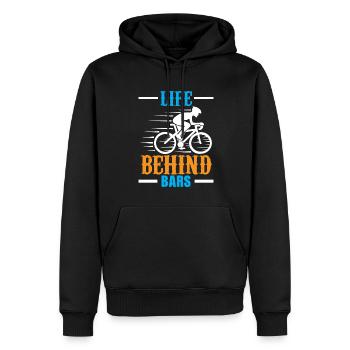 Das Leben Hinter Gittern - Männer Premium Bio Hoodie - Schwarz - Vorne - Nico (187cm)