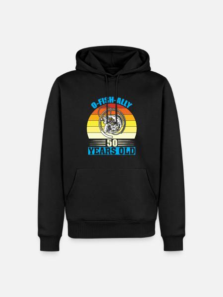 O-Fish-Ally 50 years old - Men’s Premium Organic Hoodie - black