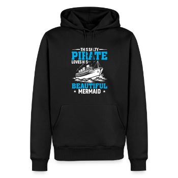 Ce pirate salé aime sa belle sirène - Sweat à capuche Premium bio Homme - noir - Devant - Nico (187cm)