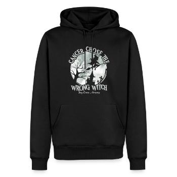 Cancer Sorcière Cancer du poumon blanc - Sweat à capuche Premium bio Homme - noir - Devant - Nico (187cm)