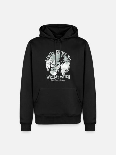 Cancer Witch White Lung Cancer - Men’s Premium Organic Hoodie - black