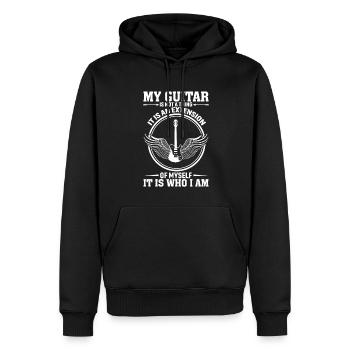 Meine Gitarre Ist Keine Sache. Sie Ist Eine - Männer Premium Bio Hoodie - Schwarz - Vorne - Nico (187cm)