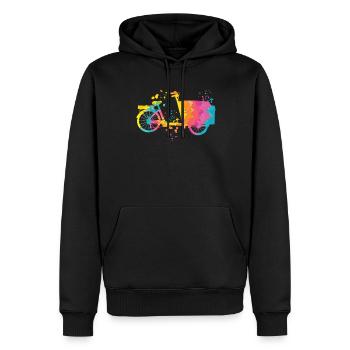 Schwerlastrad Lastenfahrrad Cargobike Lastenrad - Männer Premium Bio Hoodie - Schwarz - Vorne - Nico (187cm)