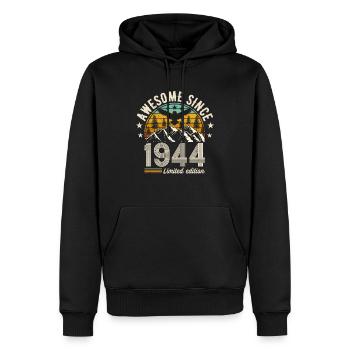 Geburtstag 1944 - Legende seit 80 Jahren - Männer Premium Bio Hoodie - Schwarz - Vorne - Nico (187cm)