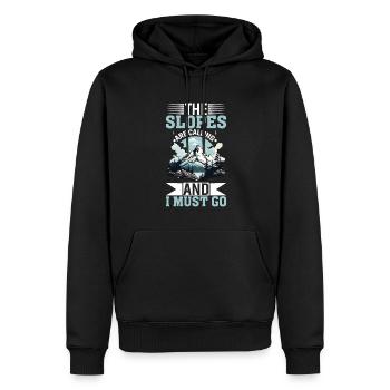 Die Pisten Rufen Und Ich Muss Los - Männer Premium Bio Hoodie - Schwarz - Vorne - Nico (187cm)