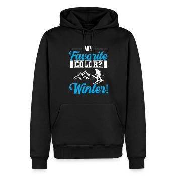 Meine Lieblingsfarbe? Der Winter! - Männer Premium Bio Hoodie - Schwarz - Vorne - Nico (187cm)
