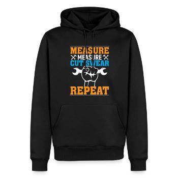 Messen Messen Schneiden Schwören Wiederholen - Männer Premium Bio Hoodie - Schwarz - Vorne - Nico (187cm)
