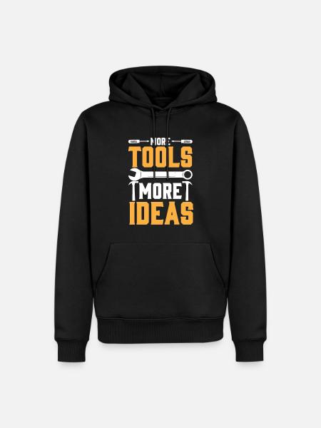 Plus d’outils, plus d’idées - Sweat à capuche Premium bio Homme - noir