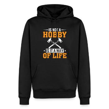 Ist Kein Hobby Sondern Eine Lebenseinstellung - Männer Premium Bio Hoodie - Schwarz - Vorne - Nico (187cm)