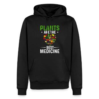 Les plantes sont le meilleur remède - Sweat à capuche Premium bio Homme - noir - Devant - Nico (187cm)