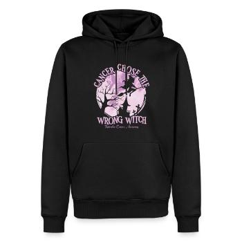 Cancer, Sorcière, Orchidée, Cancer Des Testicules - Sweat à capuche Premium bio Homme - noir - Devant - Nico (187cm)