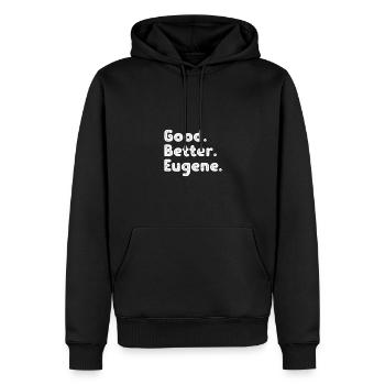 Les mecs cool s’appellent Eugene - Sweat à capuche Premium bio Homme - noir - Devant - Nico (187cm)