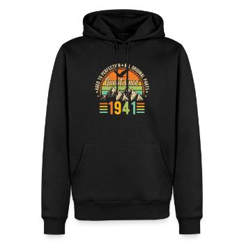 Vintage 83 anniversaire rétro 1941 cadeau - Sweat à capuche Premium bio Homme - noir - Devant - Nico (187cm)