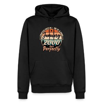 January 2000 anniversary 2000 legends January - Men’s Premium Organic Hoodie - black - Front - Nico (187cm)