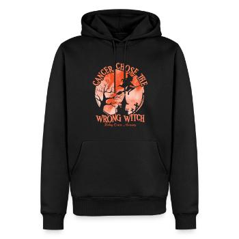 Cancer Orange Sorcière Cancer du rein - Sweat à capuche Premium bio Homme - noir - Devant - Nico (187cm)