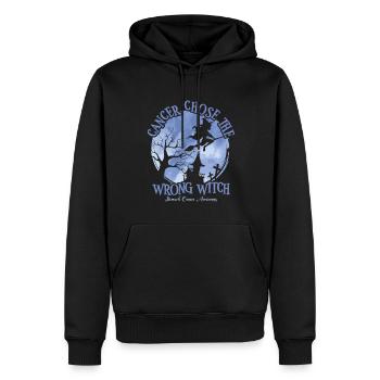 Cancer Sorcière Evergreen Cancer de l’estomac - Sweat à capuche Premium bio Homme - noir - Devant - Nico (187cm)