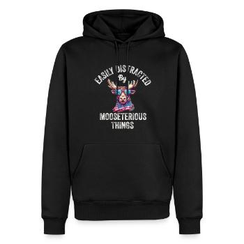 Facilement distrait drôle orignal orignal - Sweat à capuche Premium bio Homme - noir - Devant - Nico (187cm)