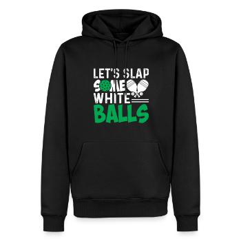 Lasst Uns Ein Paar Weiße Bälle Klatschen - Männer Premium Bio Hoodie - Schwarz - Vorne - Nico (187cm)