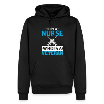 Juste une infirmière qui est une ancienne combattante - Sweat à capuche Premium bio Homme - noir - Devant - Nico (187cm)