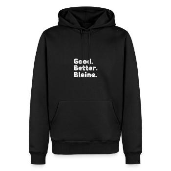 Les mecs cool s’appellent Blaine - Sweat à capuche Premium bio Homme - noir - Devant - Nico (187cm)