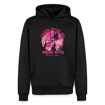 Cancer Sorcière Rose Cancer du sein - Sweat à capuche Premium bio Homme - noir - Devant - Nico (187cm)
