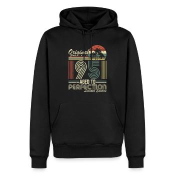 73e anniversaire Vintage 1951 Retro Anniversaire - Sweat à capuche Premium bio Homme - noir - Devant - Nico (187cm)