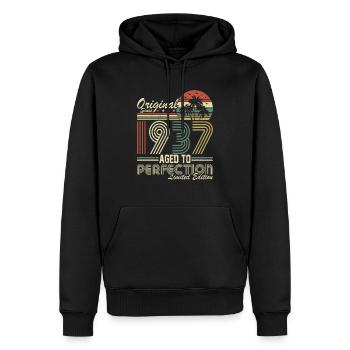 87. Geburtstag Vintage Retro 1937 - Sweat à capuche Premium bio Homme - noir - Devant - Nico (187cm)