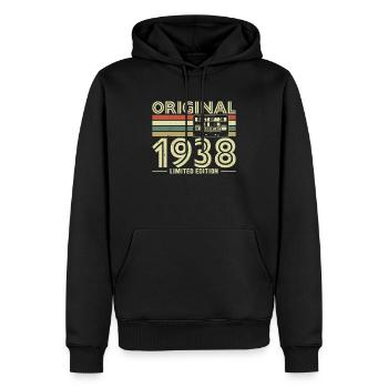 Vintage 1938 Geburtstag - Männer Premium Bio Hoodie - Schwarz - Vorne - Nico (187cm)