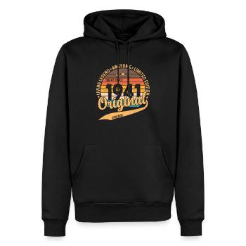 Millésime 1941 - Surprise d’anniversaire rétro - Sweat à capuche Premium bio Homme - noir - Devant - Nico (187cm)