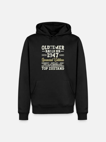 Millésime 1947 Anniversaire - Sweat à capuche Premium bio Homme - noir