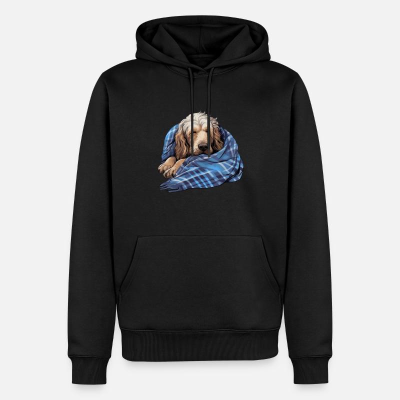 Chiot chien mignon Otterhound - Sweat à capuche Premium bio Homme - noir