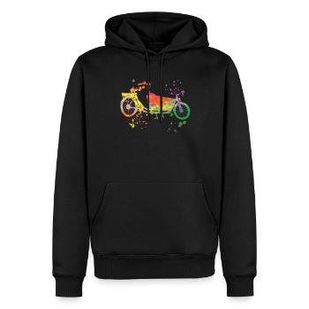 Schwerlastrad Lastenfahrrad Cargobike Lastenrad - Männer Premium Bio Hoodie - Schwarz - Vorne - Nico (187cm)