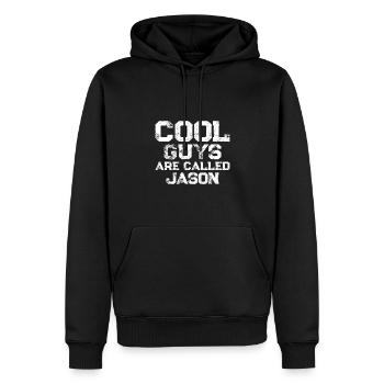Les gars cool s’appellent Jason - Sweat à capuche Premium bio Homme - noir - Devant - Nico (187cm)