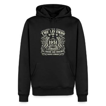 Januar 1951 Geburtstag 1951 Januar Jahr - Männer Premium Bio Hoodie - Schwarz - Vorne - Nico (187cm)