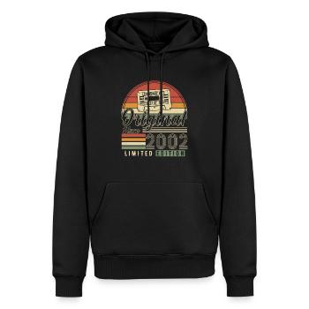 Chemise d’anniversaire légendaire 2002 - Sweat à capuche Premium bio Homme - noir - Devant - Nico (187cm)